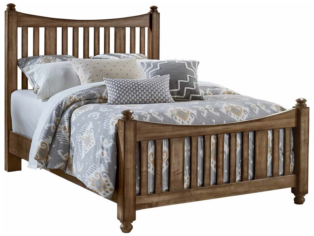 Artisan and Post 117-668-866-733-MS2 Maple Road King Slat Poster Bed with Slat Poster Footboard Maple Syrup