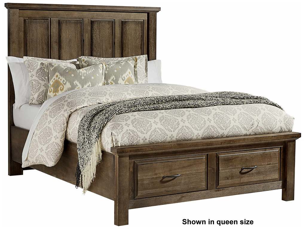 Artisan and Post 117-669-066B-502-666T Maple Road King Mansion Bed with Storage Footboard Maple Syrup