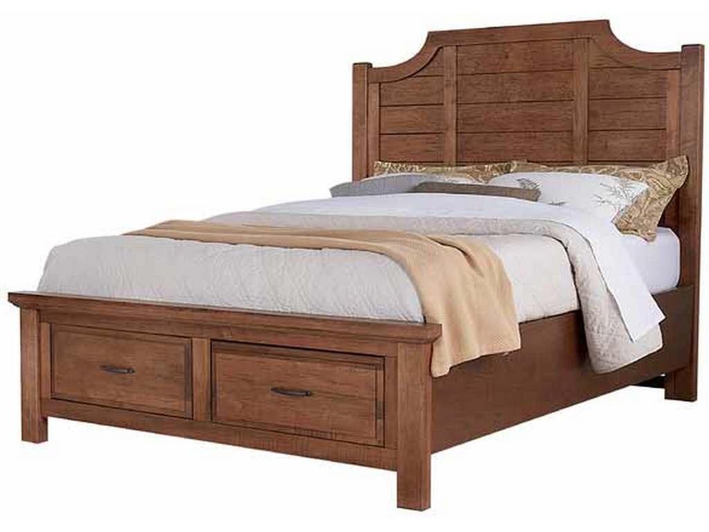 Artisan and Post 118-667-066B-502-666 Maple Road King Scallop Storage Bed Antique Amish