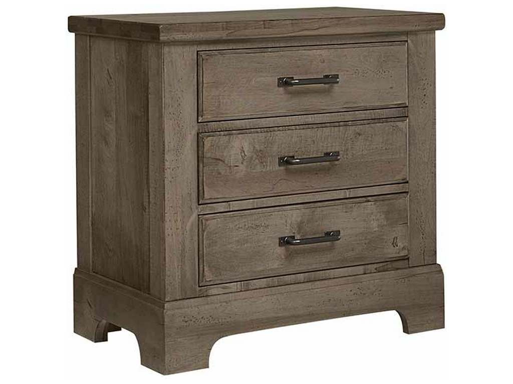 Artisan and Post 172-227 Cool Rustic Nightstand 3 Drawers Stone Grey