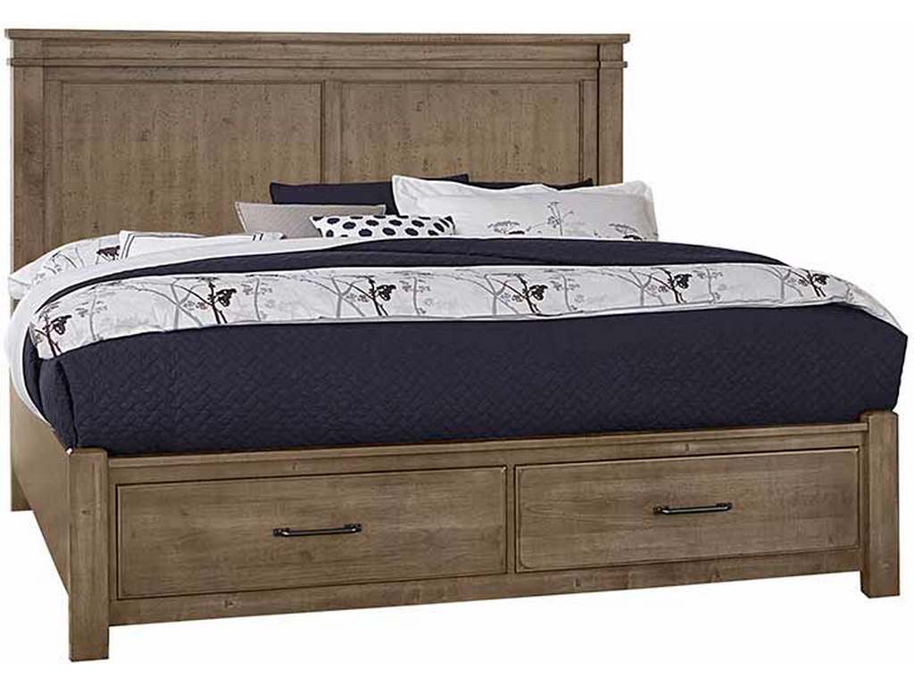 Artisan and Post 172-661-066B-502-666T Cool Rustic King Mansion Bed with Footboard Storage Stone Grey Artisan and Post 172-661-066B-502-666T Cool Rustic King Mansion Bed with Footboard Storage Stone Grey