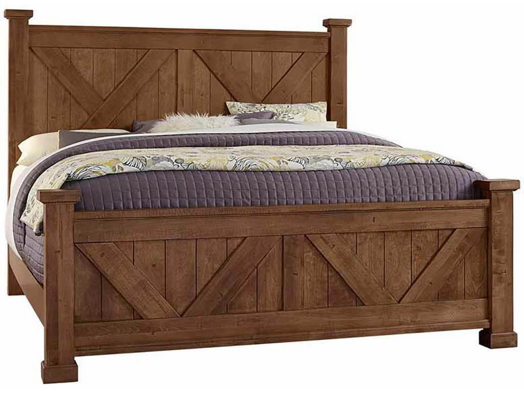 Artisan and Post 174-667-766-933-MS2 Cool Rustic King X Bed with X Footboard Amber