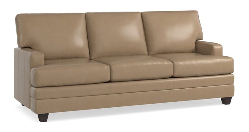 Bassett 3849-7QL Carolina Leather Track Arm Queen Sleeper