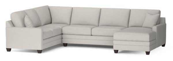 Bassett 3885-USECT Carolina Thin Track Arm U Shaped Sectional