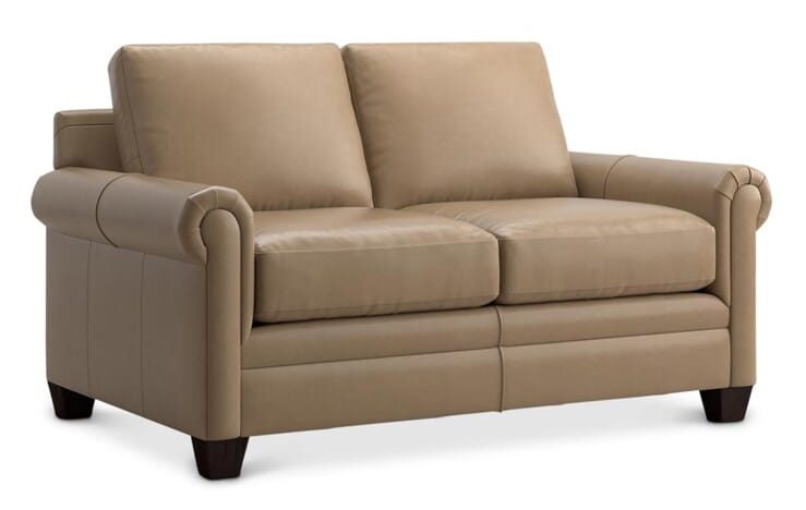 Bassett 3887-42L Carolina Leather Panel Arm Loveseat