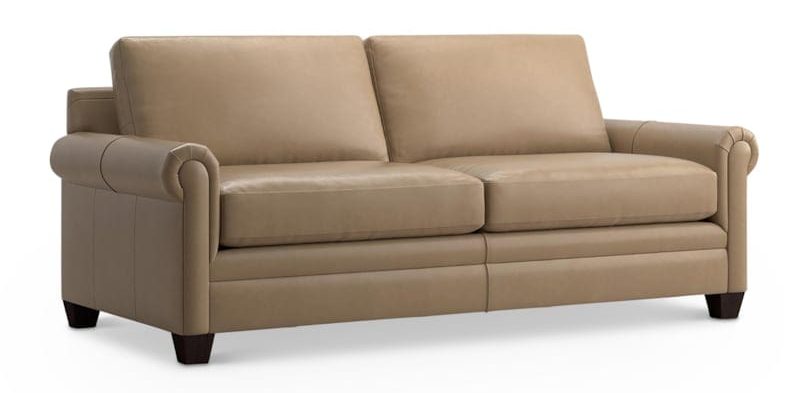 Bassett 3887-6QL Carolina Leather Panel Arm Queen Sleeper