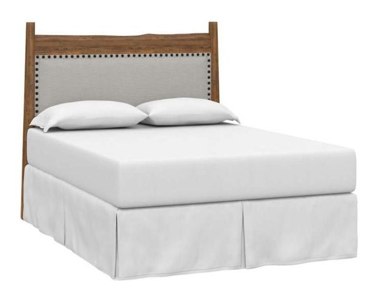 Bassett 2015-H163F Heritage Maple Live Edge Upholstered Panel Headboard King