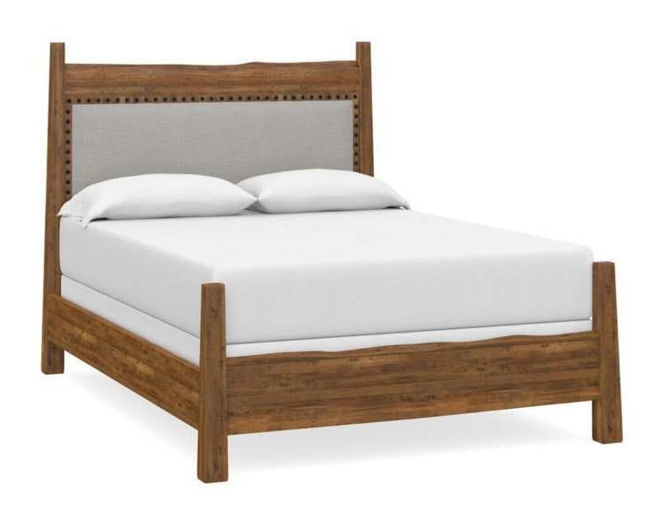 Bassett 2015-K153F Heritage Maple Live Edge Upholstered Panel Bed