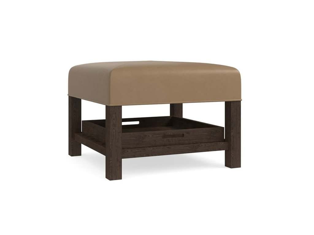 Bassett 1508-5030L  Lori Large Leather Ottoman With Trays
