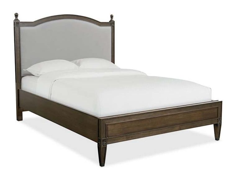 Bassett Furniture 2611-K163L Charlotte Upholstered King Bed With Low Footboard In Tavern Finish