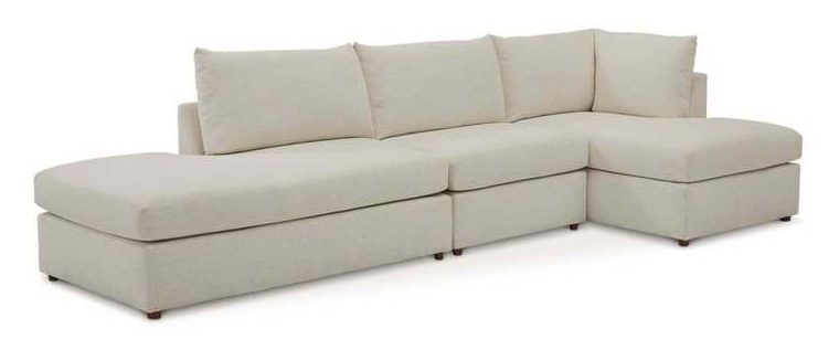 Bassett 2676-CBSECT  Beckham Chaise Sectional With Bumper