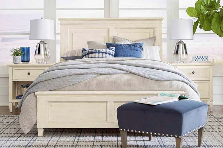 Bassett Furniture 2951-K139 Shoreline Twin Panel Bed In Sea Salt Finish