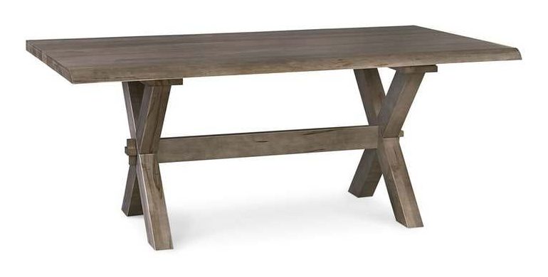 Bassett 4021-7242XLE Crossbuck Maple Live Edge Dining Table