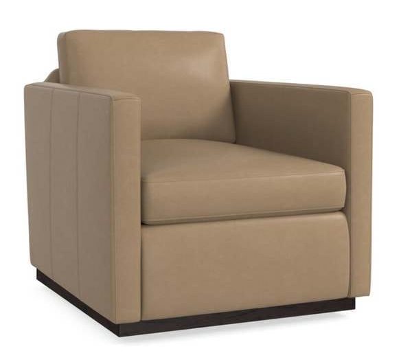 Bassett 1215-05L  Myles Leather Swivel Chair