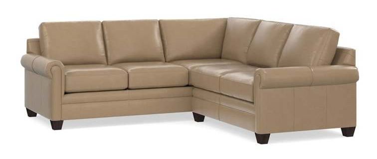 Bassett 3887-LSECTL Carolina Leather Panel Arm L Shaped Sectional Bassett 3887-LSECTL Carolina Leather Panel Arm L Shaped Sectional
