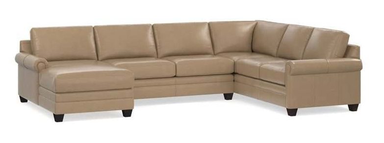 Bassett 3887-USECTLR  Carolina Leather Panel Arm U Shaped Sectional