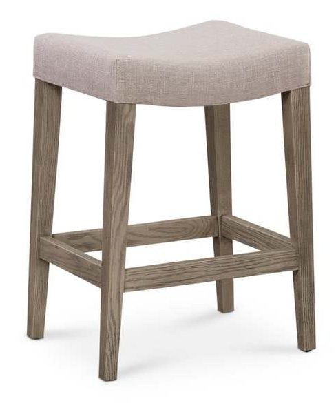 Bassett 4121-0188F Vail Oak Fabric Saddle Stool