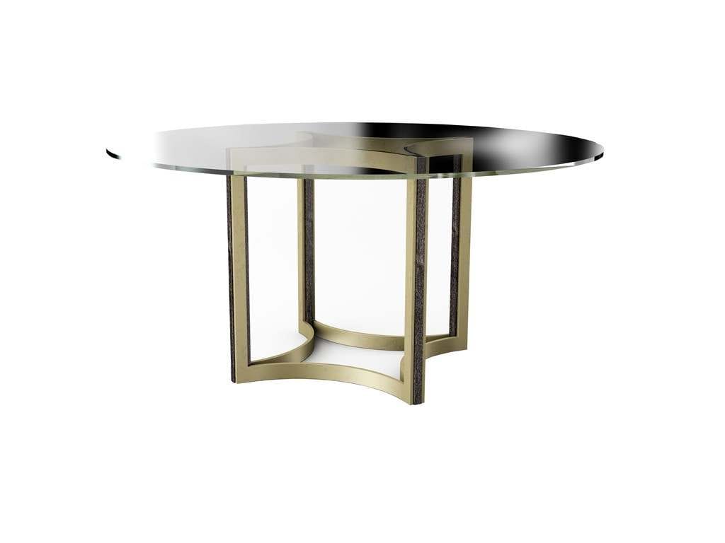Caracole GLA-0054-002T Modern Remix 54 Inch Round Glass Top Half Dining Table