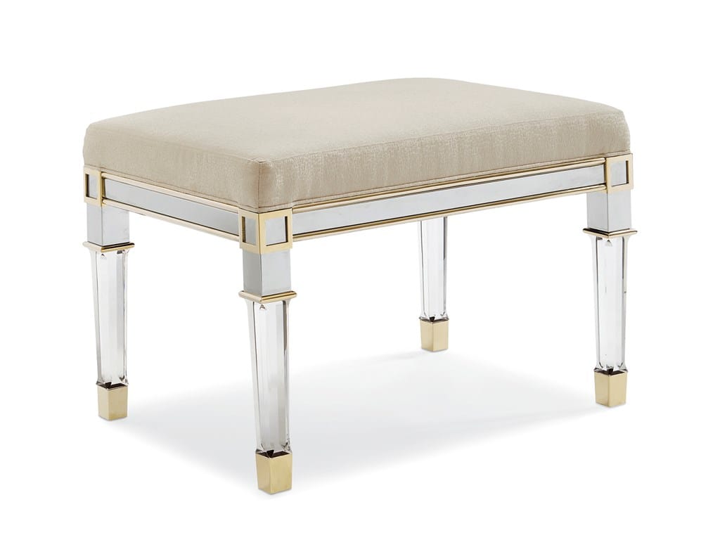 Caracole CLA-016-083 Caracole Classic Silver and Gold Bench Ottoman