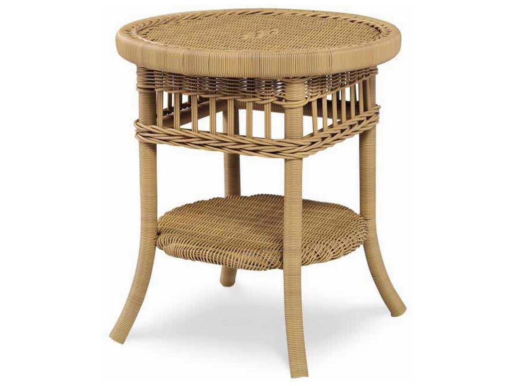 Century AE-D40-83-NT Mainland Wicker Side Table with Tempered Glass