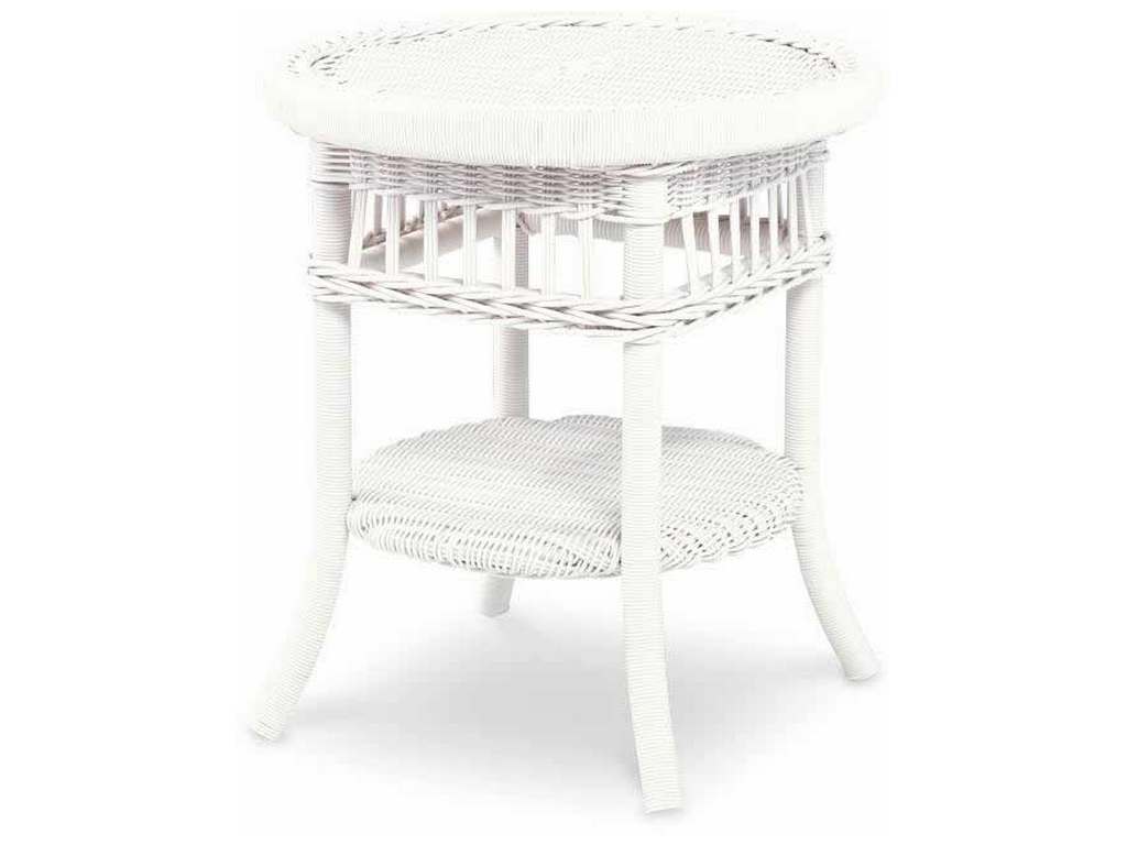 Century AE-D40-83 Mainland Wicker Side Table with Tempered Glass