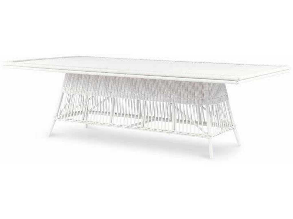 Century AE-D40-91 Mainland Wicker Rectangular Dining Table with Tempered Glass