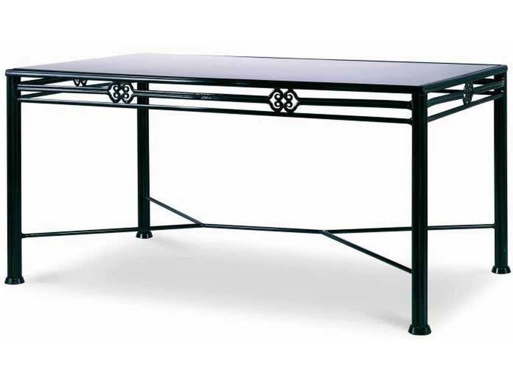 Century AE-D41-91 Augustine Metal Dining Table with Tempered Glass