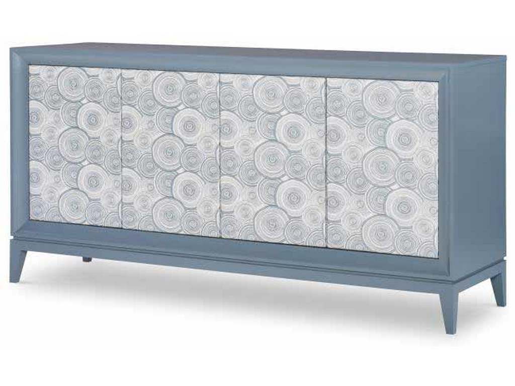 Century CR9-501U Details Case Four Door Upholstered Front Low Credenza