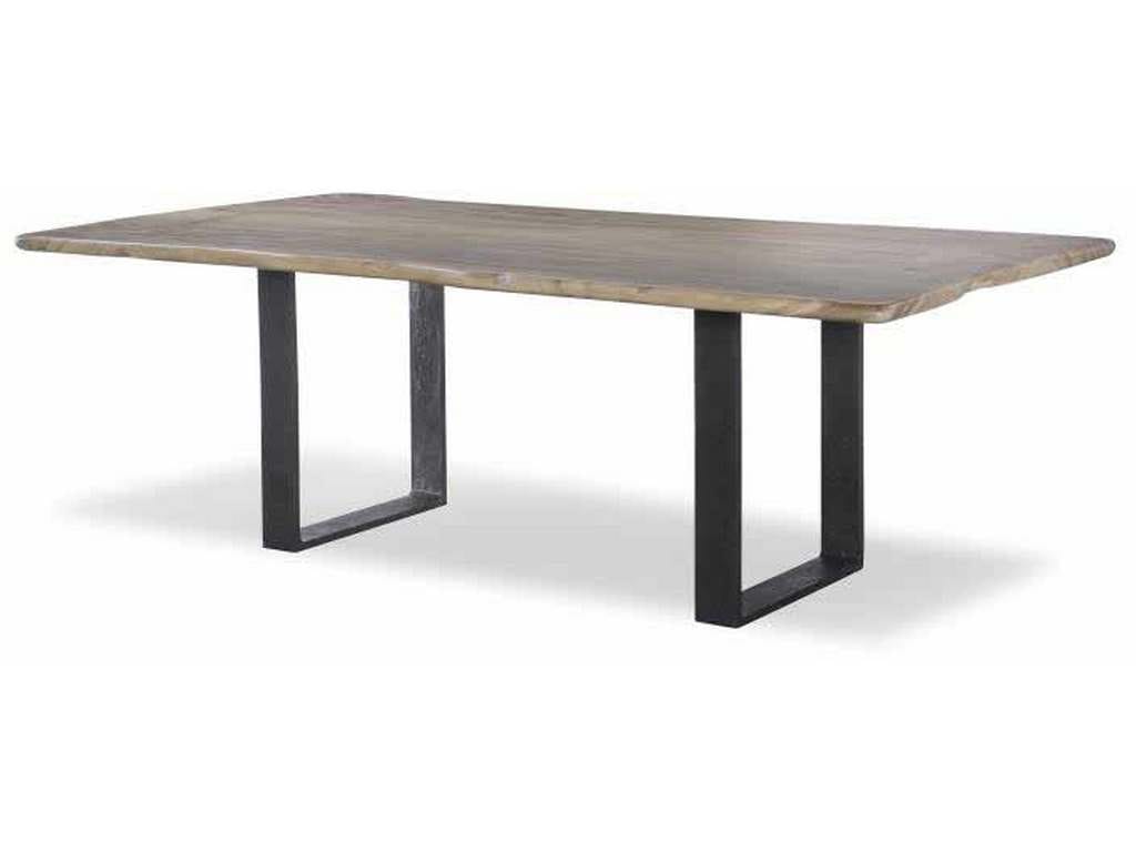Century CR9-1-108-G-970 Details Live Edge 108 inch Guan Slab Dining Table Cast Iron Strap