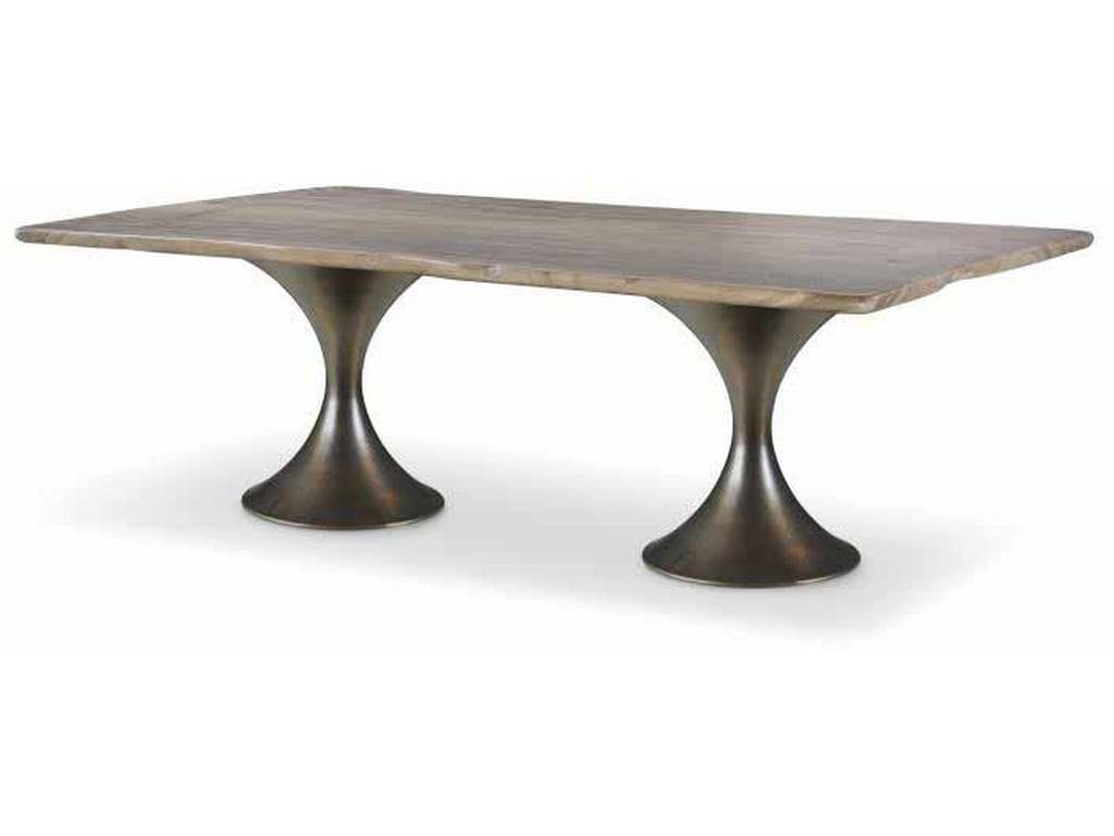 Century CR9-1-108-G-977 Details Live Edge 108 inch Guan Slab Dining Tbl Br Hourglass