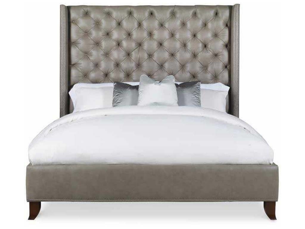 Century CR9-123CK Details Wing Bed Fully Upholstered Tall Wing Headboard Bed Cal King Size