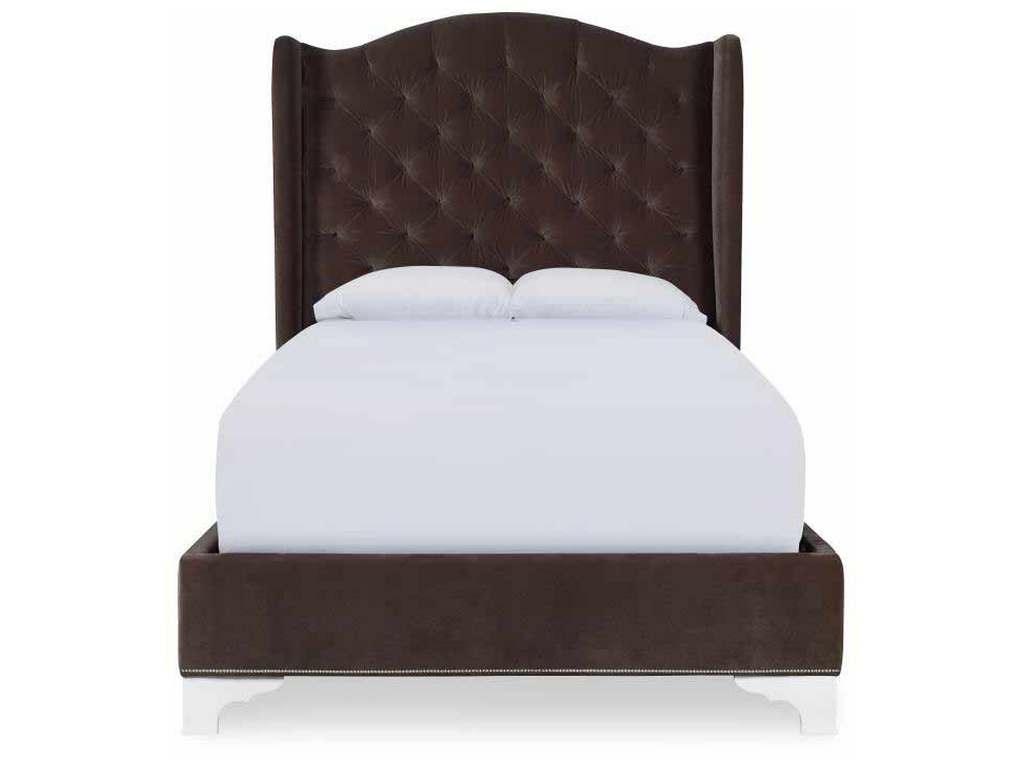 Century CR9-123Q Details Wing Bed Fully Upholstered Wing Tall Headboard Bed Queen Size