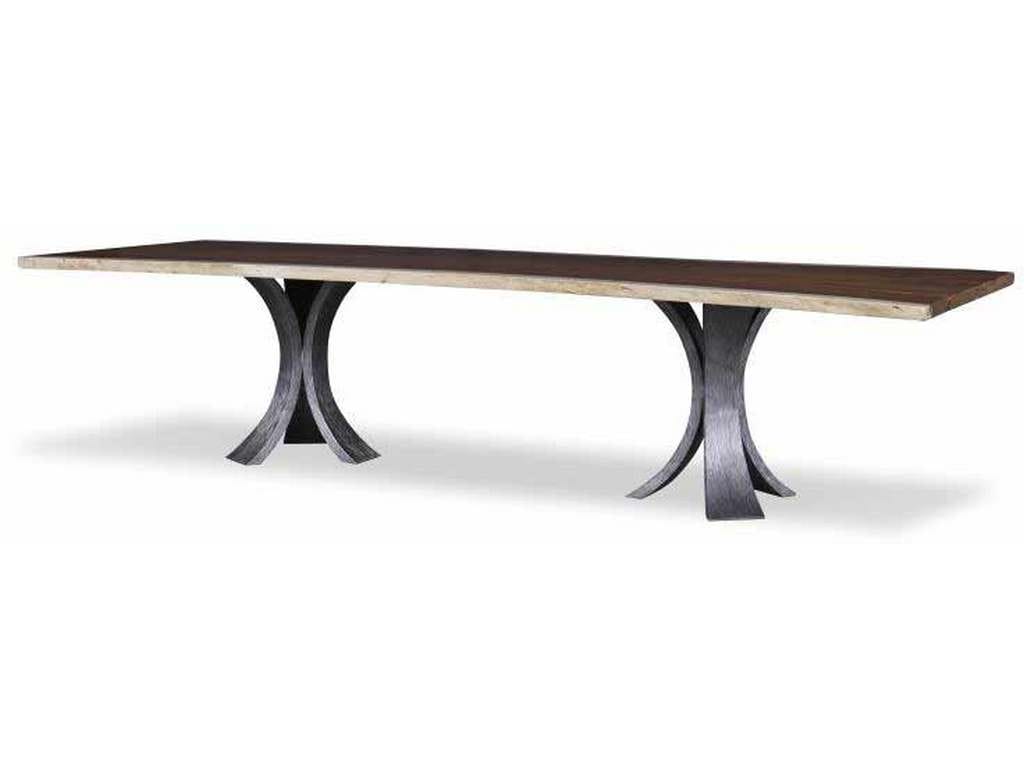 Century CR9-1-108-G-973 Details Live Edge 108 inch Guan Slab Dining Table Textured Metal