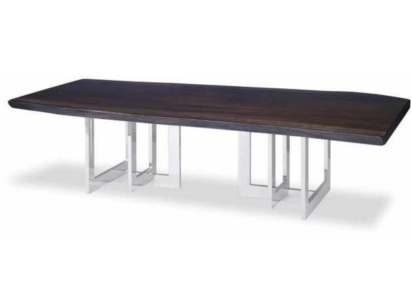 Century CR9-2-72-G-922 Details Live Edge 72 inch Guan Slab Cocktail Polished Nickel