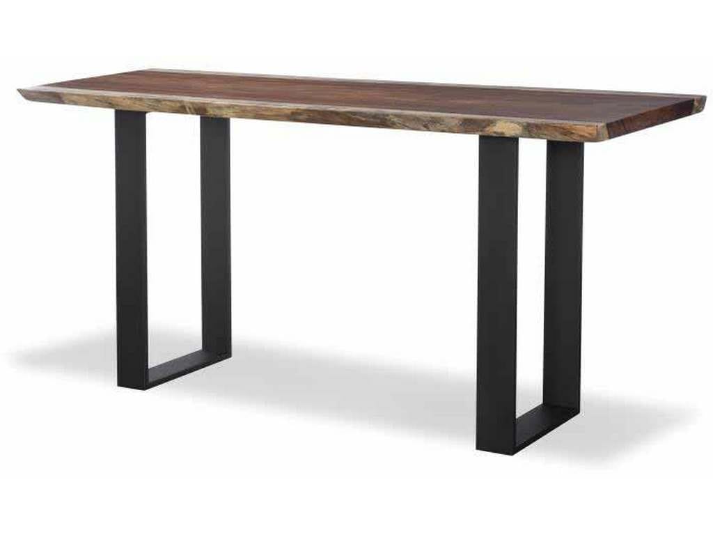 Century CR9-3-72-G-941 Details Live Edge 72 inch Guan Slab Console Oiled Bronze Strap Base