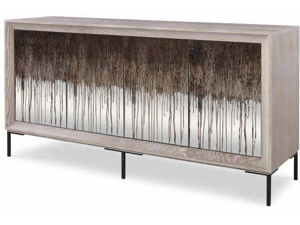 Century CR9-501GL Details Case Four Door Glass Front Low Credenza