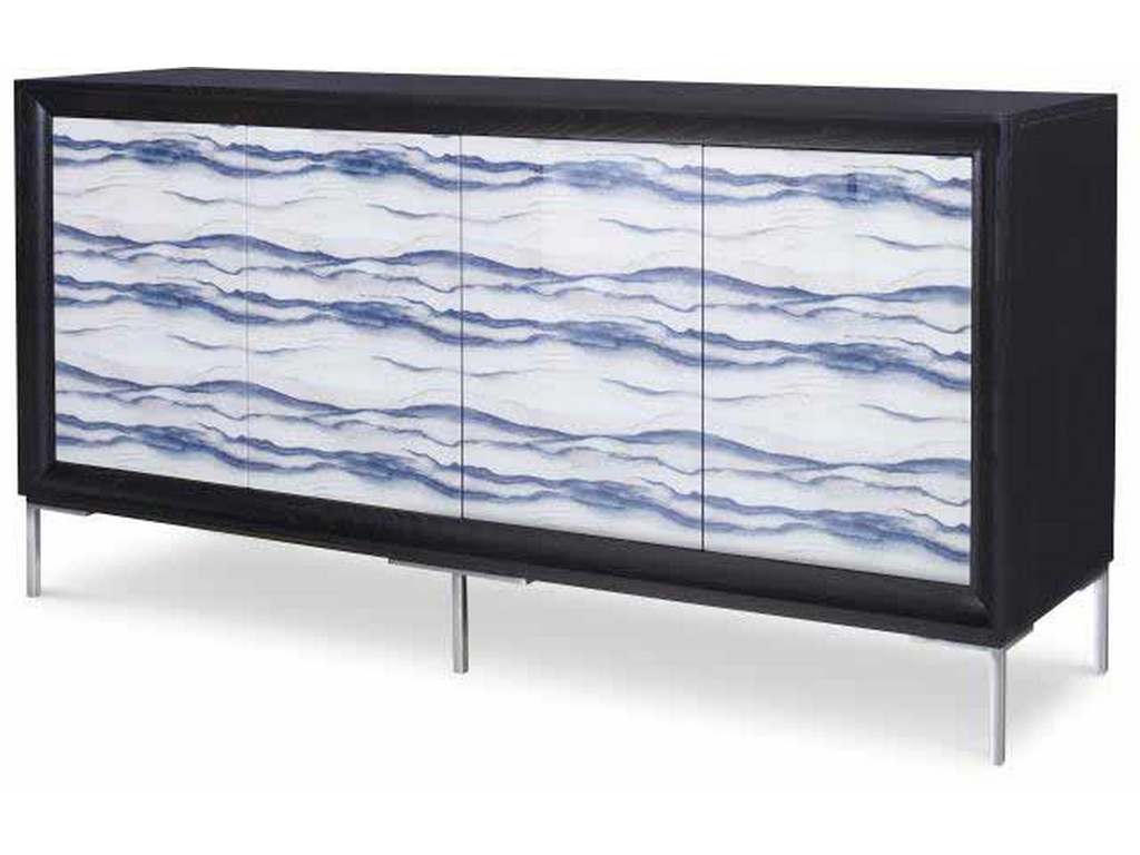 Century CR9-511GL Details Case Four Door Glass Front Tall Credenza