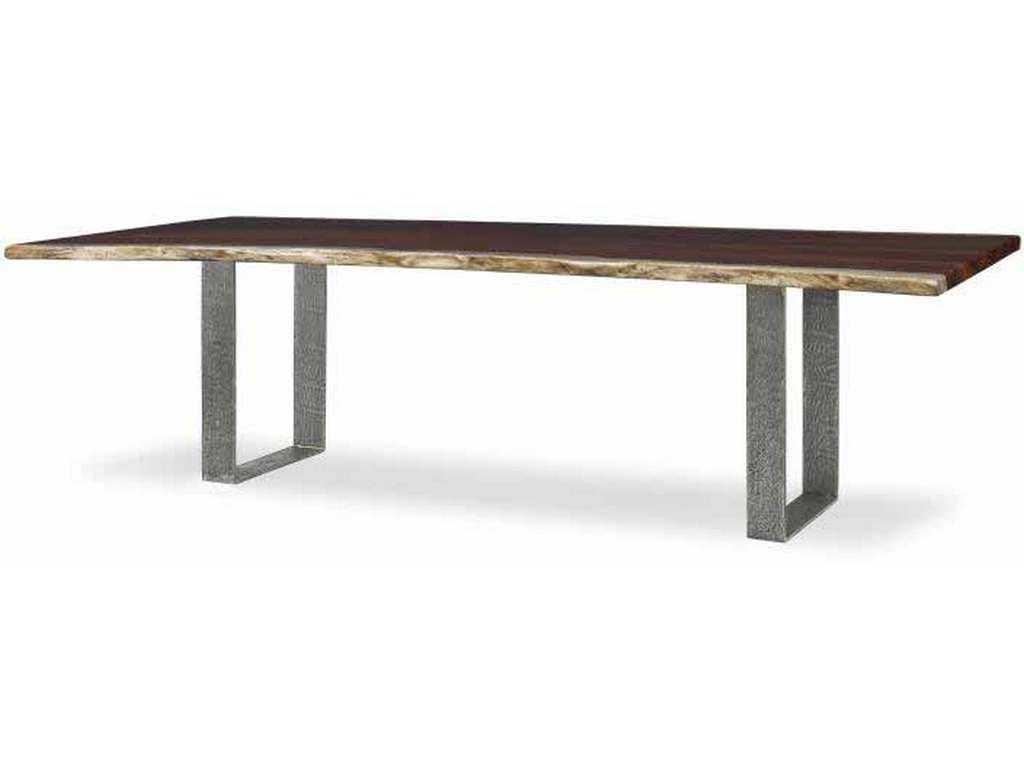 Century CR9-1-130-G-970 Details Live Edge 130 inch Guan Slab Dining Table Cast Iron Strap