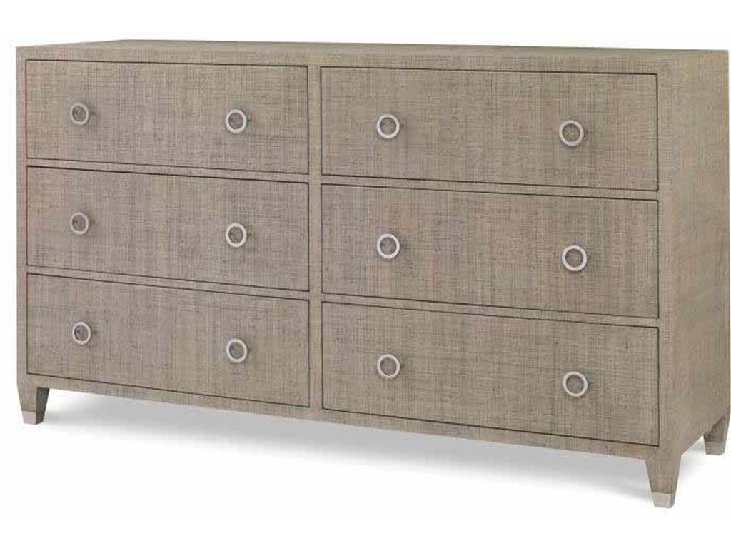 Century Furniture CT5021-FG Charleston 6 Drawer Dresser with Glass French Grey