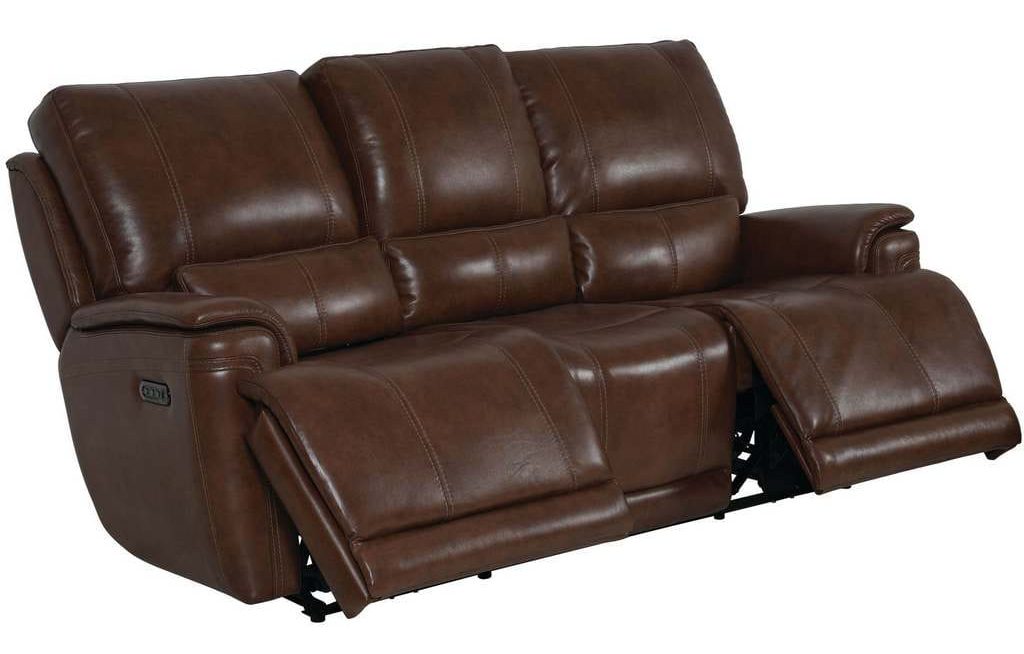 Club Level By Bassett 3749-P62U Burlington Power Motion Sofa in Umber Leather Club Level By Bassett 3749-P62U Burlington Power Motion Sofa in Umber Leather