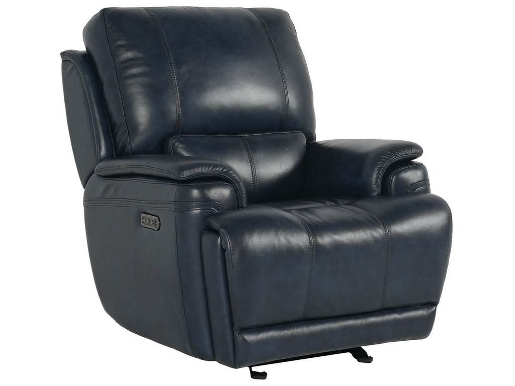Club Level By Bassett 3749-P9N Burlington Power Glider Recliner in Navy Leather Club Level By Bassett 3749-P9N Burlington Power Glider Recliner in Navy Leather
