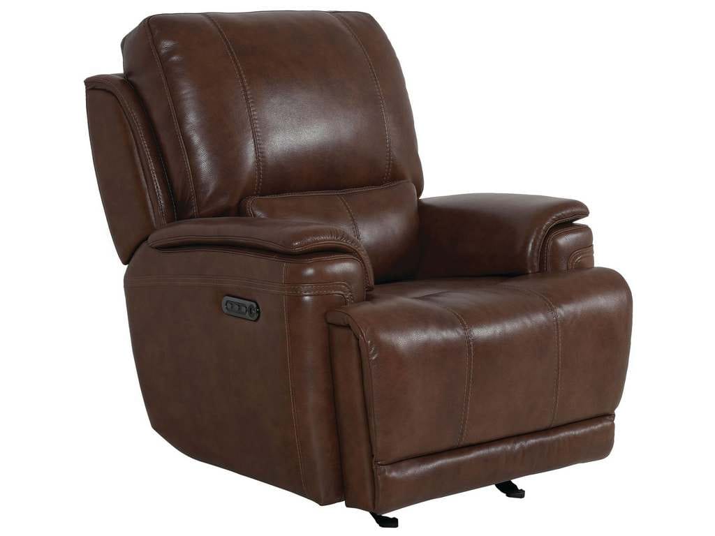 Club Level By Bassett 3749-P9U Burlington Power Glider Recliner in Umber Leather
