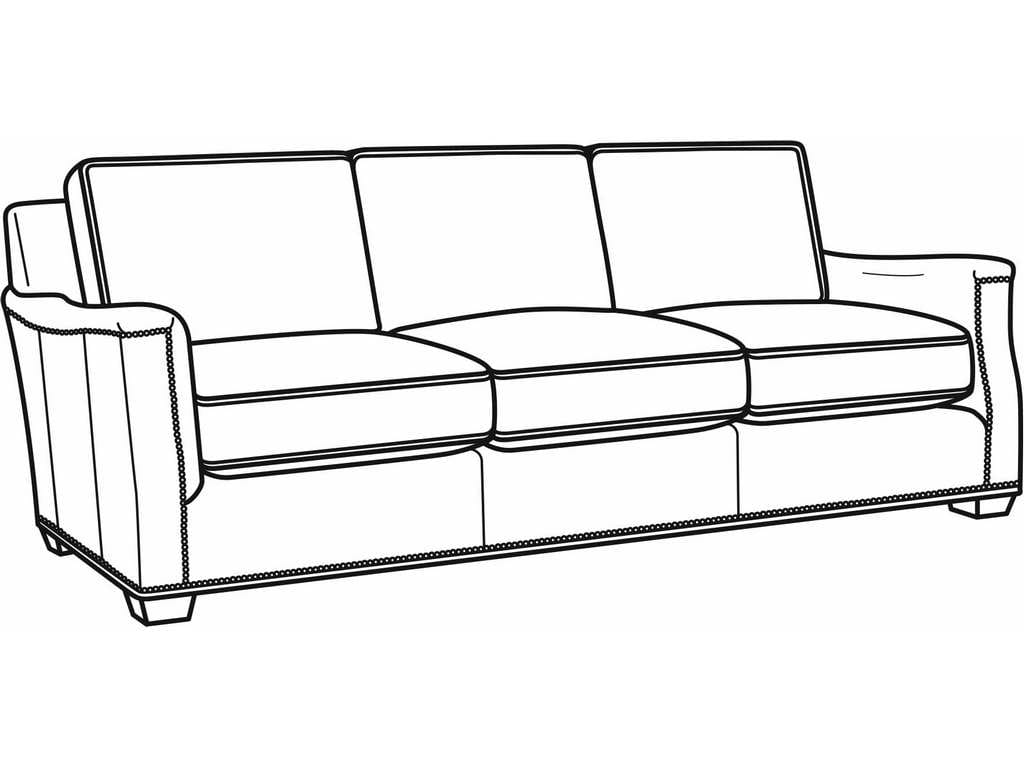 CR Laine L1190-01 Brandon Leather Long Sofa