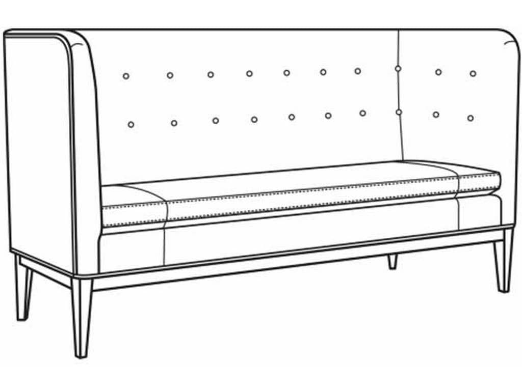 CR Laine L1820-00B  Oscar Leather Sofa Banquette