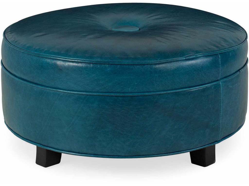 CR Laine L6038  Pendelton Large Round Leather Ottoman
