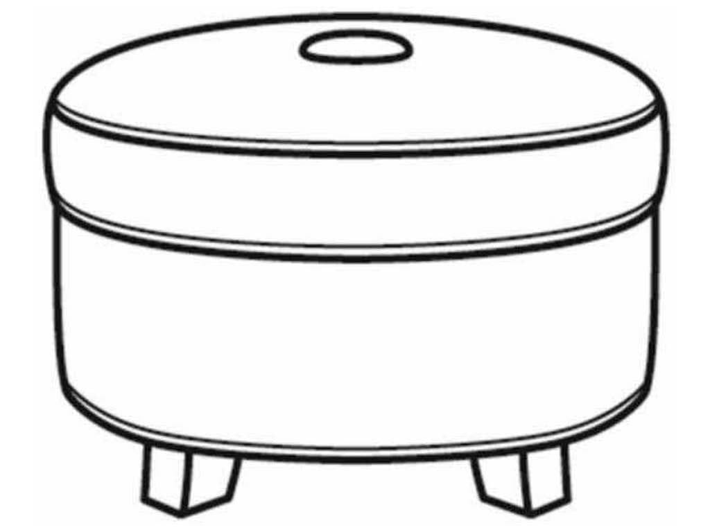 CR Laine L6037  Pendelton Small Round Leather Ottoman