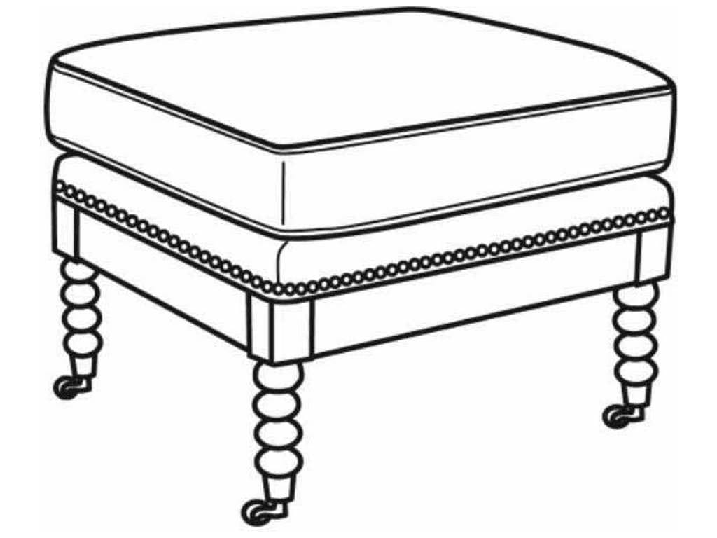 CR Laine L9127  Spool Leather Ottoman