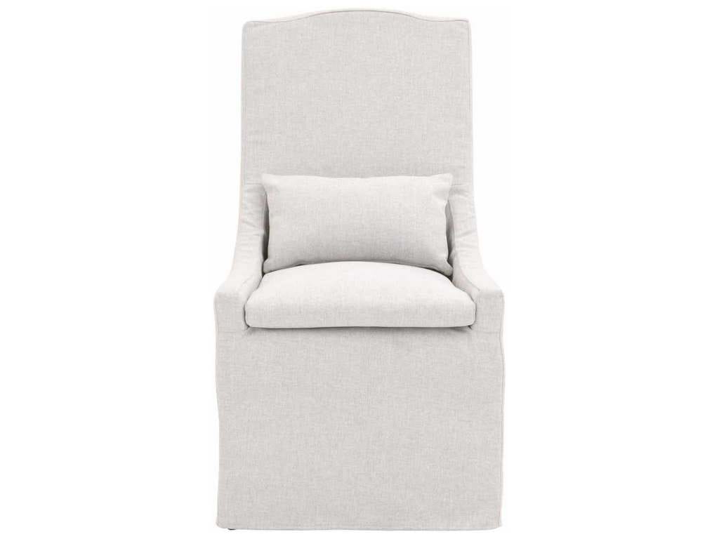 Essentials For Living 6834.BLA Woven Adele Outdoor Slipcover Dining Chair in Performance Blanca Gray Teak