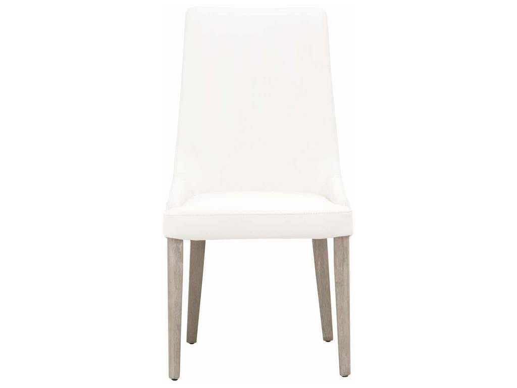 Essentials For Living 5131.ALA/NG  Aurora Dining Chair in Alabaster Top Grain Leather Natural Gray