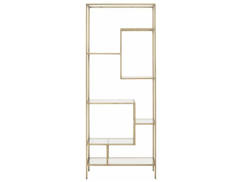 Essentials For Living 4606.BRA  Beakman Bookcase in Brass Clear Glass